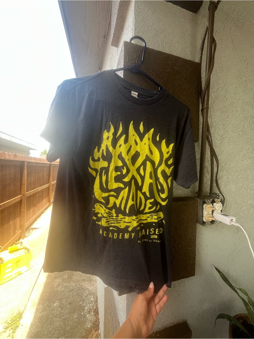 Black Short Sleeve Tee with Yellow Flame Graphic - Kids